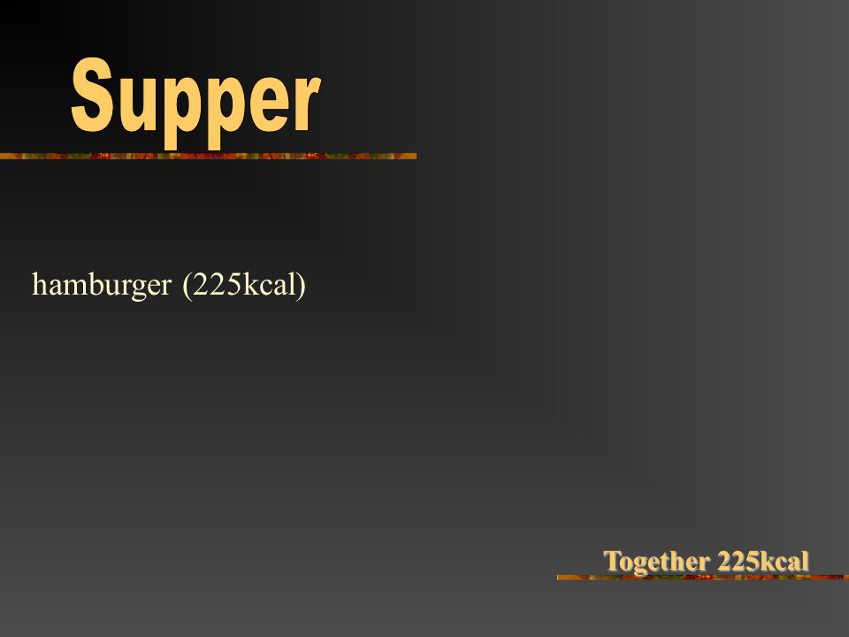 hamburger (225kcal) Together 225kcal