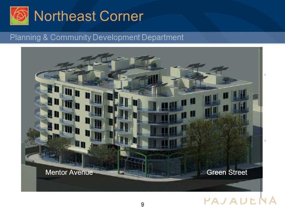 Planning & Community Development Department Northeast Corner 9 Green StreetMentor Avenue