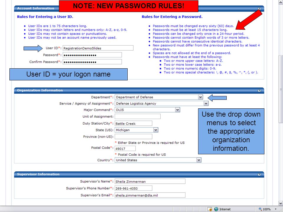 NOTE: NEW PASSWORD RULES.