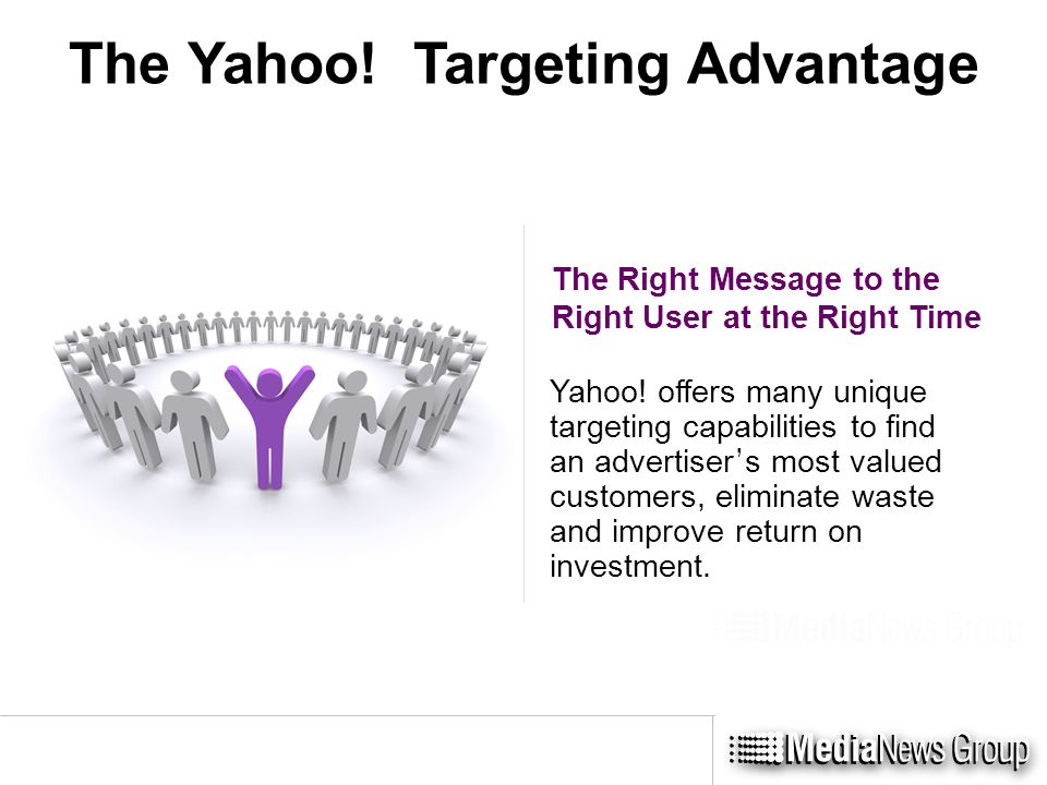 The Yahoo. Targeting Advantage The Right Message to the Right User at the Right Time Yahoo.