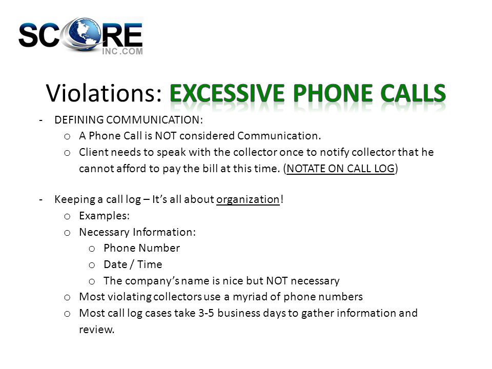 -DEFINING COMMUNICATION: o A Phone Call is NOT considered Communication.