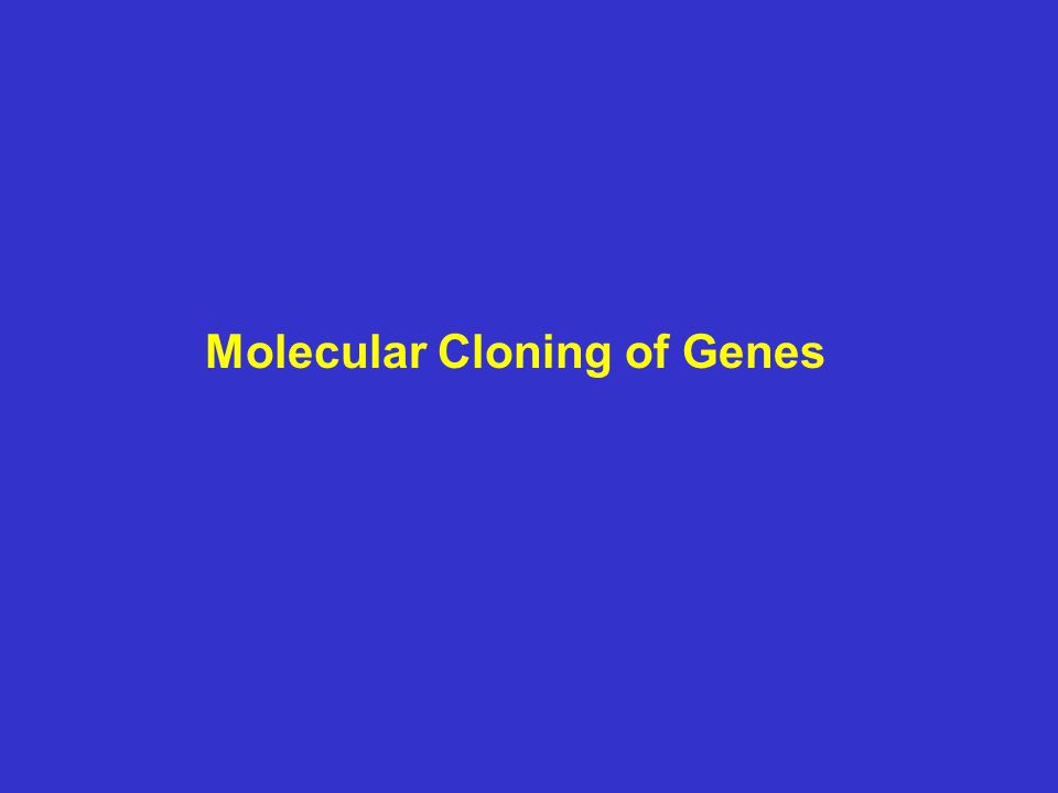 Molecular Cloning of Genes