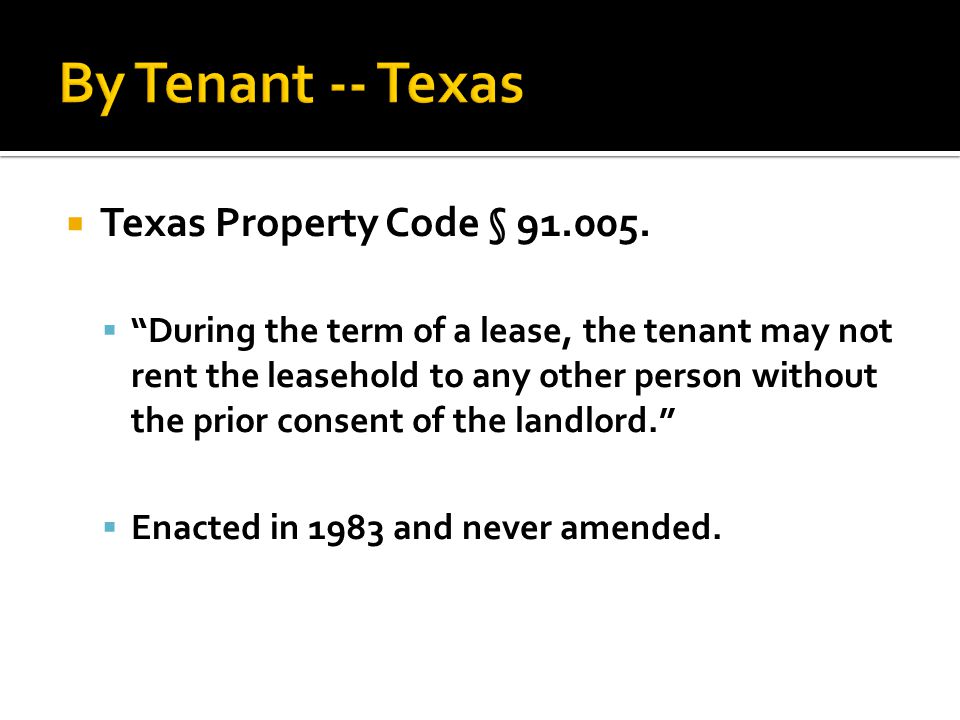  Texas Property Code §