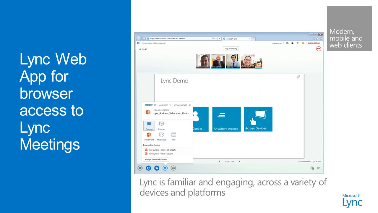 Lync is familiar and engaging, across a variety of devices and platforms