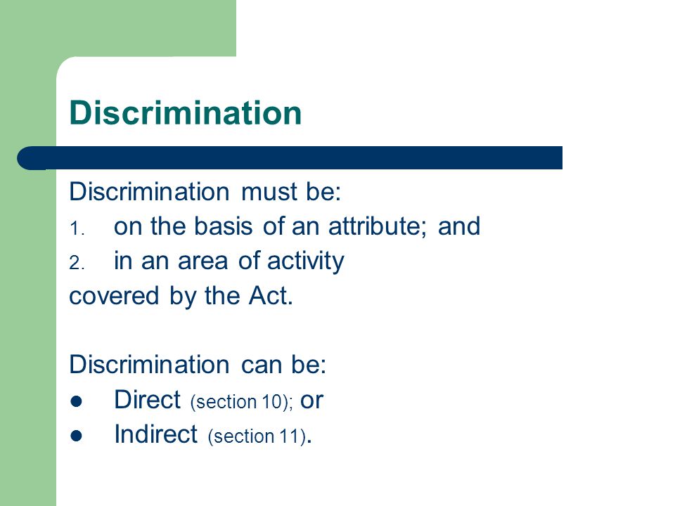 direct discrimination in schools