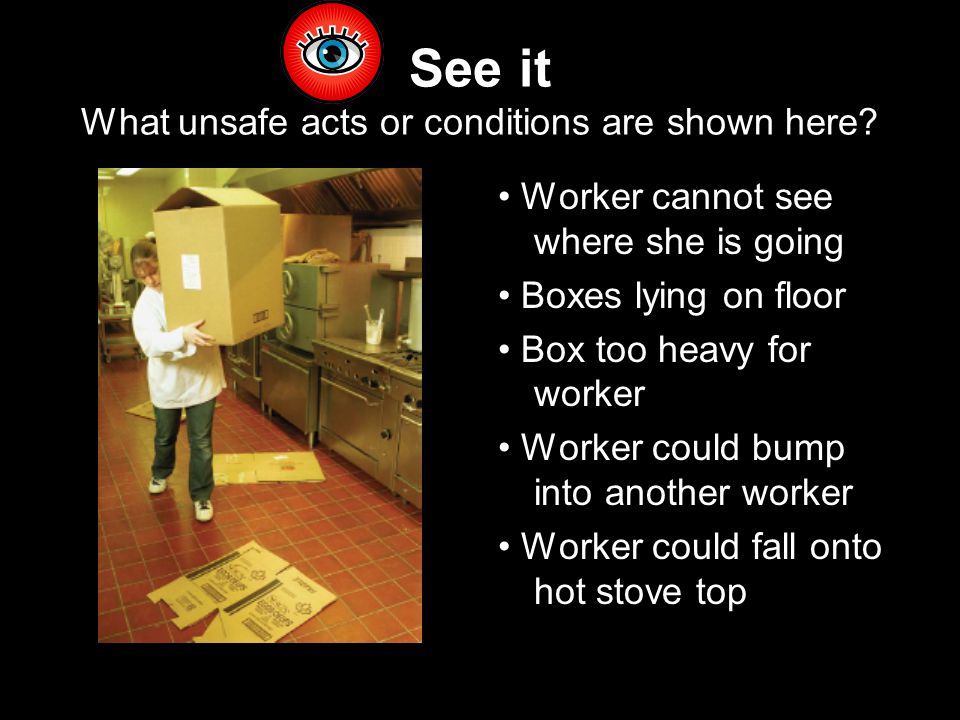 See it What unsafe acts or conditions are shown here.