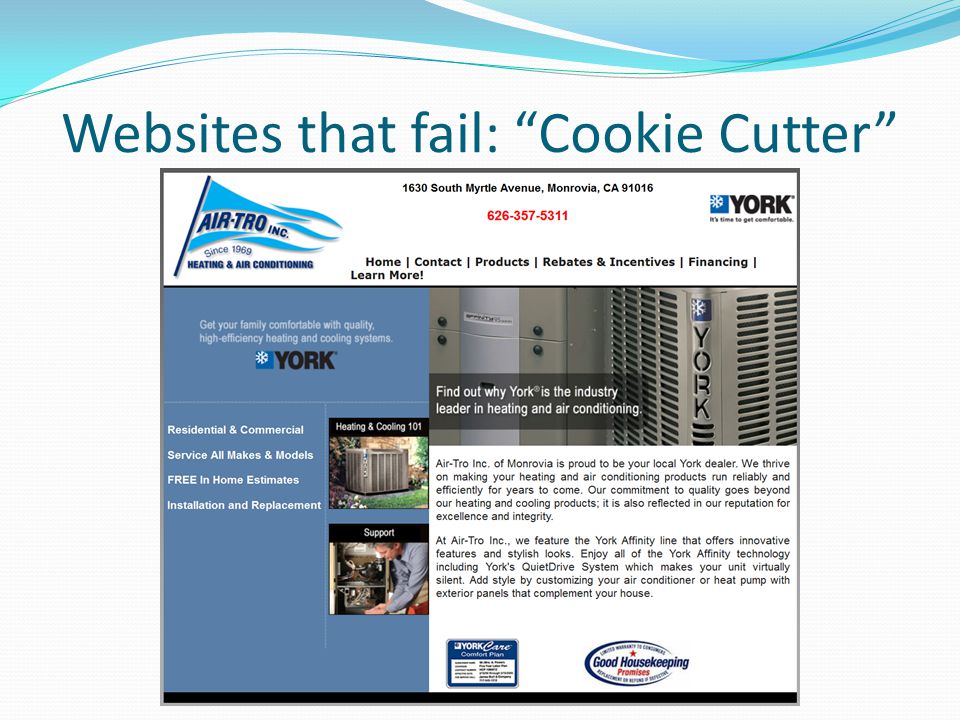 Websites that fail: Cookie Cutter