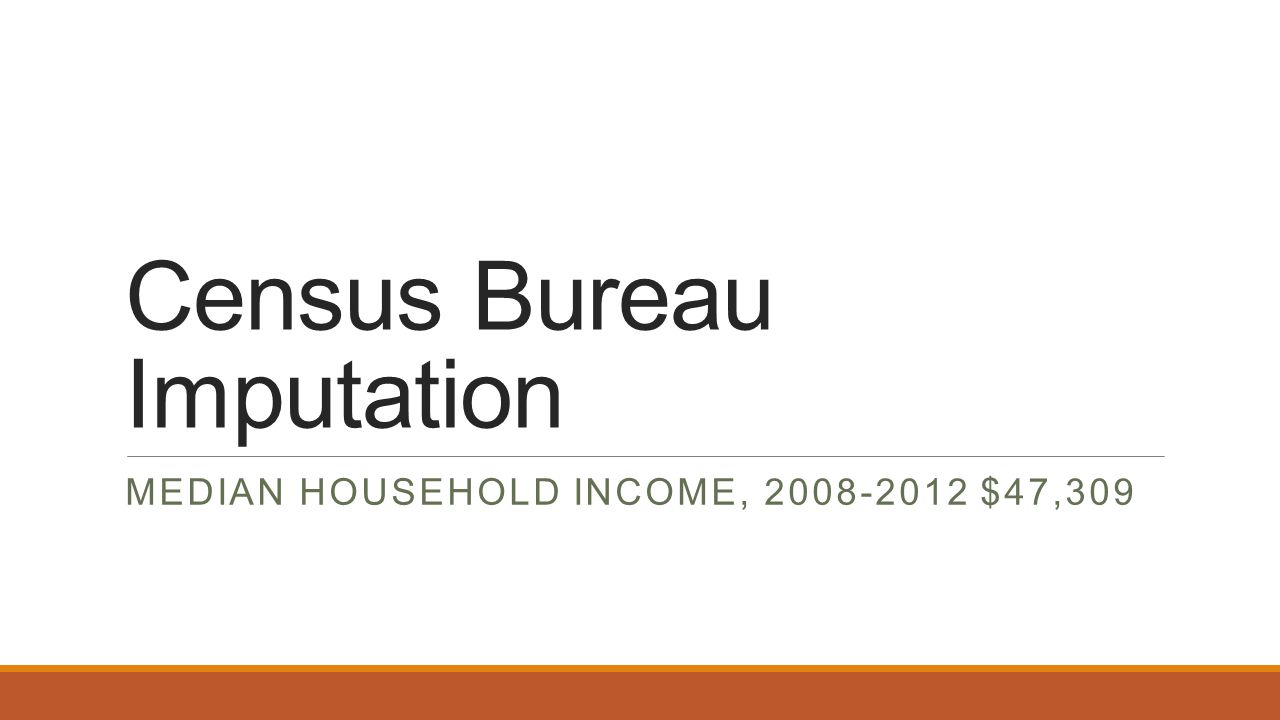 Census Bureau Imputation MEDIAN HOUSEHOLD INCOME, $47,309