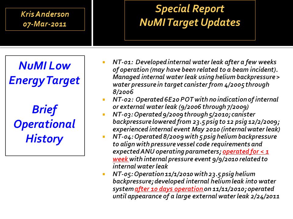 NT 01 Developed Internal Water Leak After A Few Weeks Of Operation