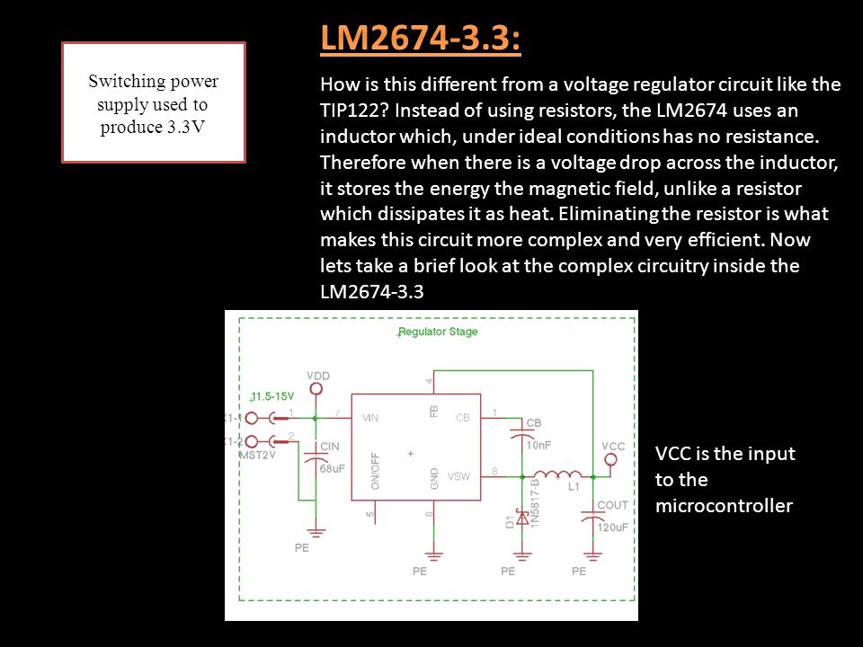 Switching power supply used to produce 3.3V How is this different from a voltage regulator circuit like the TIP122.