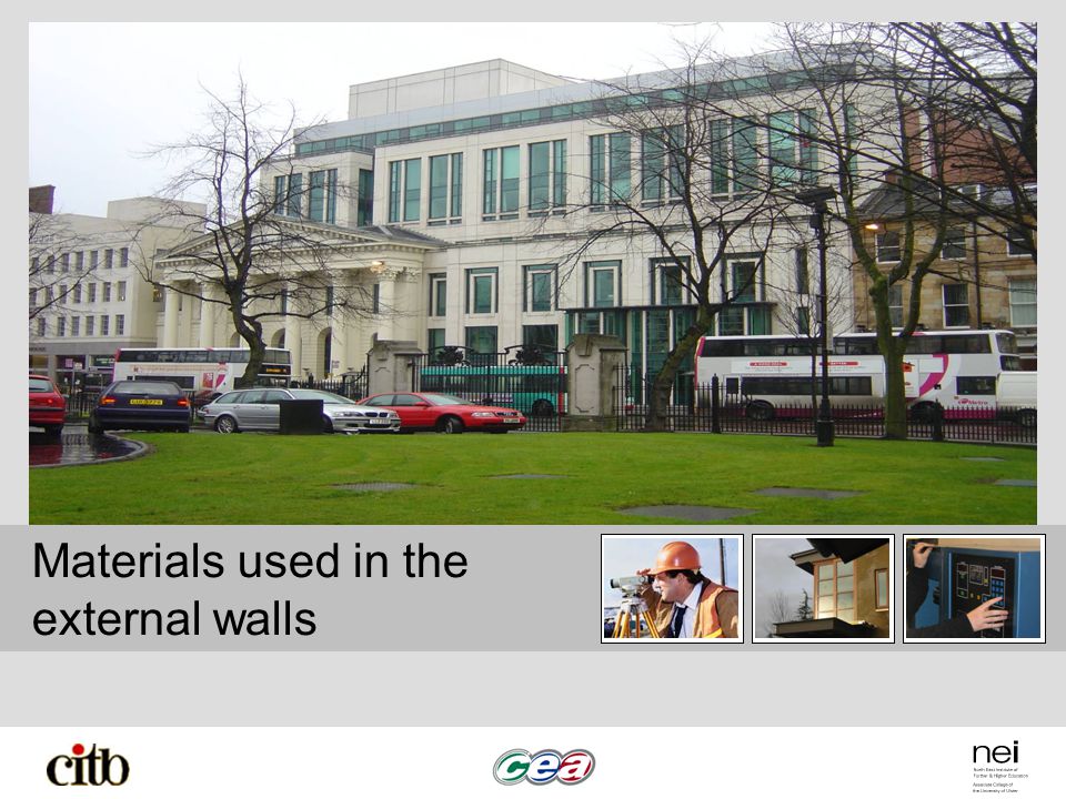 Materials used in the external walls