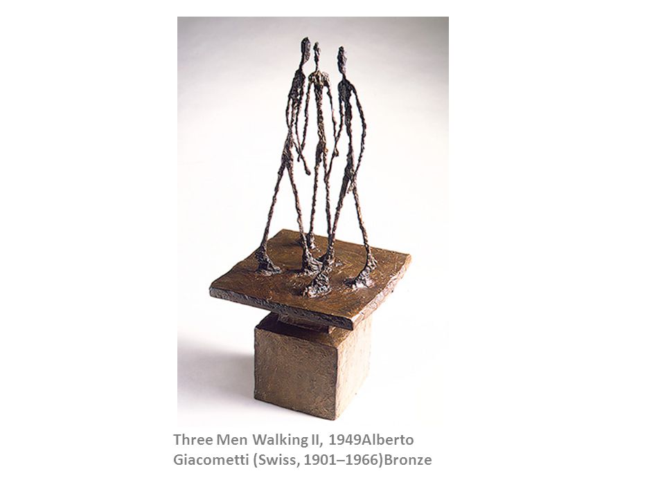 Three Men Walking II, 1949Alberto Giacometti (Swiss, 1901–1966)Bronze