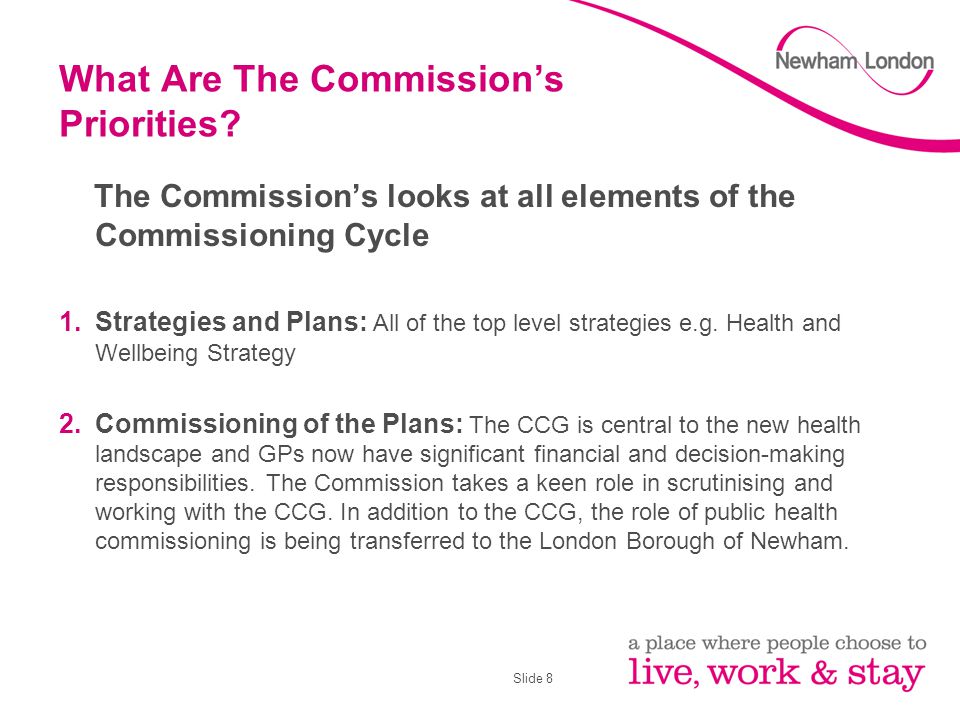 Slide 8 What Are The Commission’s Priorities.