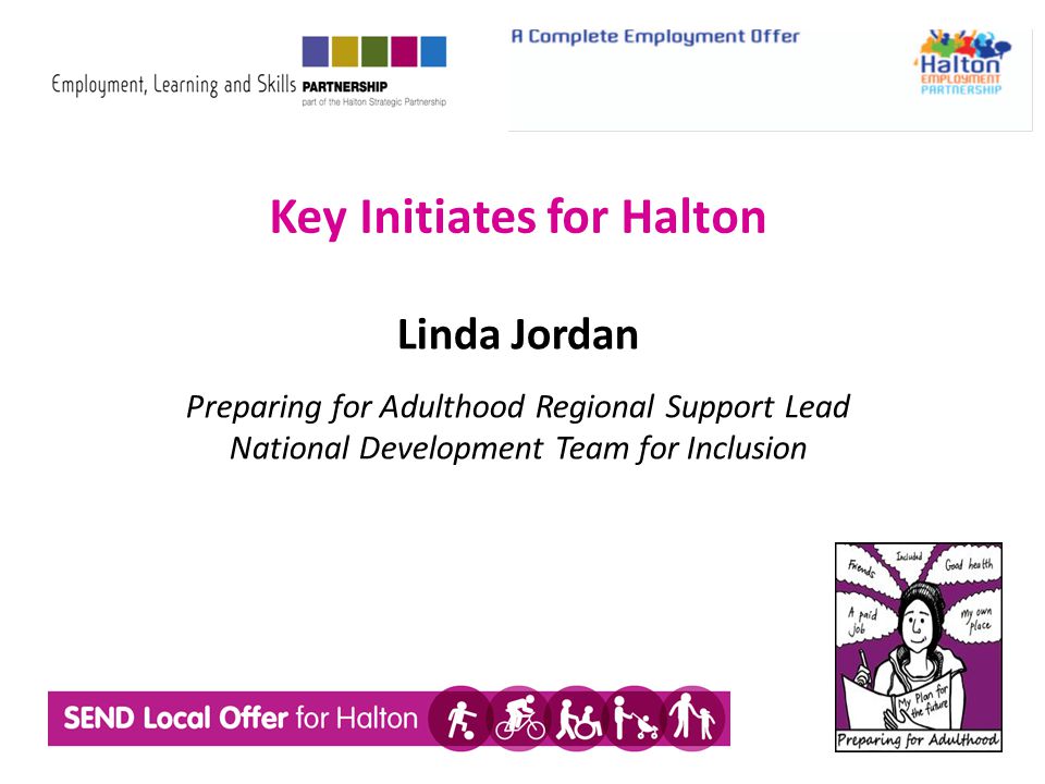 Key Initiates for Halton Linda Jordan Preparing for Adulthood Regional Support Lead National Development Team for Inclusion