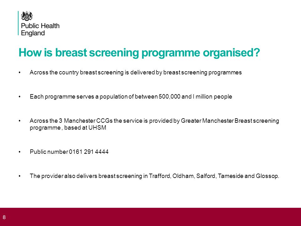 How is breast screening programme organised.