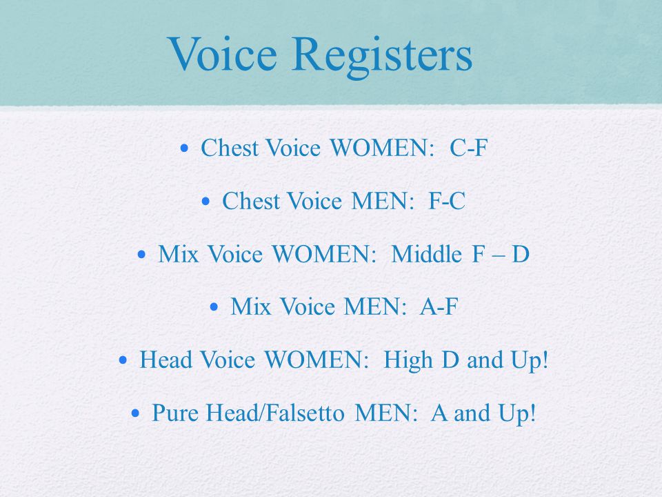 ventilation hvede hoste Mixology Head Voice, Chest Voice and the Mix Nikki Blackmer, Faculty. - ppt  download