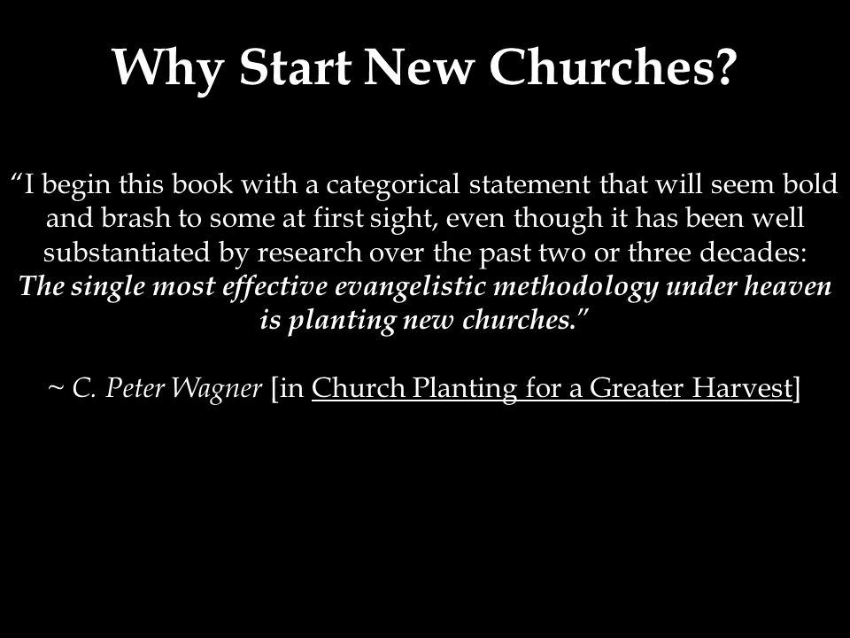 Why Start New Churches.