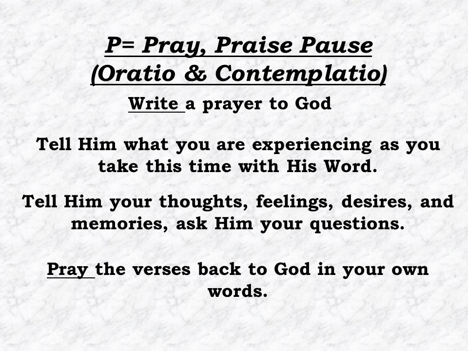 Write a prayer to God Tell Him what you are experiencing as you take this time with His Word.