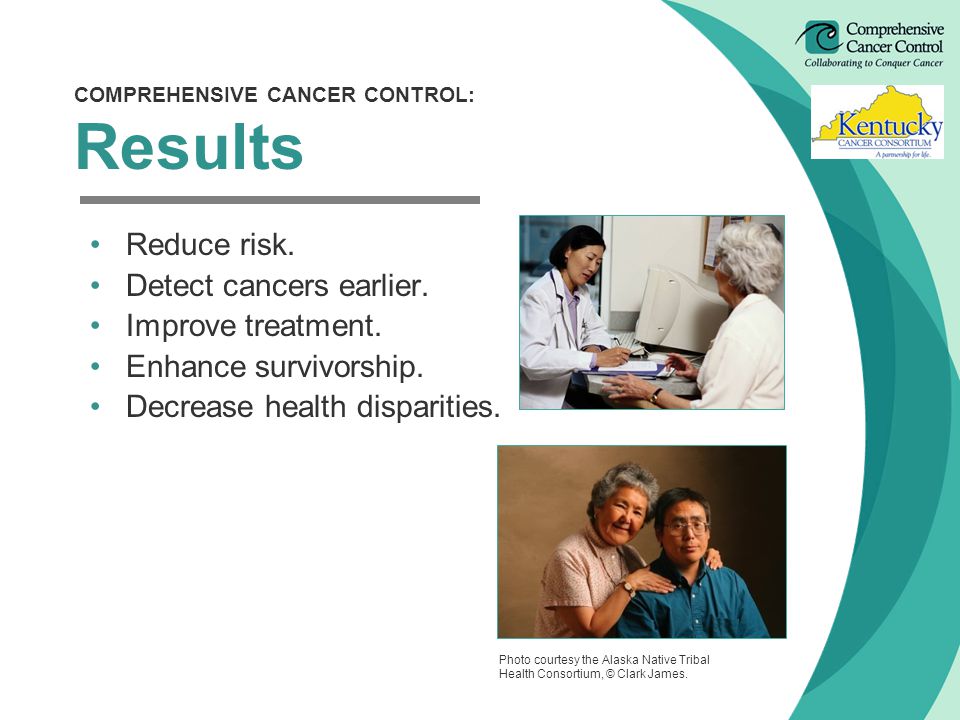 COMPREHENSIVE CANCER CONTROL: Results Reduce risk.