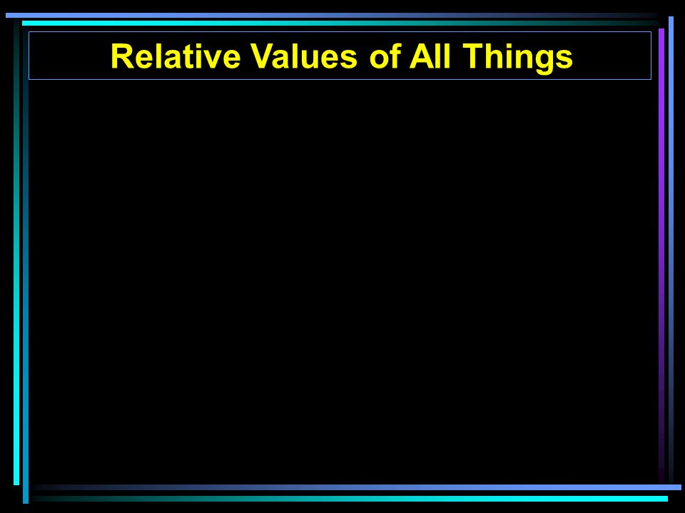 Relative Values of All Things