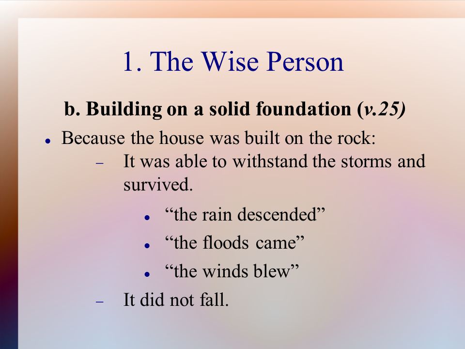1. The Wise Person b.