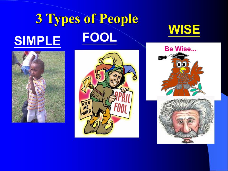 3 Types of People SIMPLE WISE FOOL