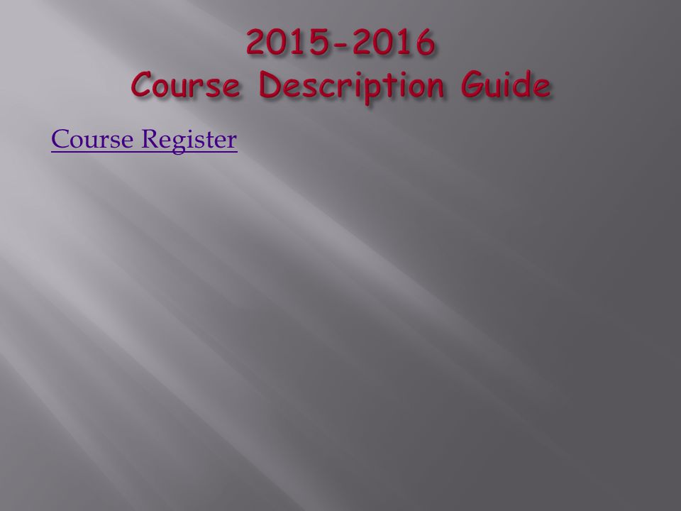 Course Register