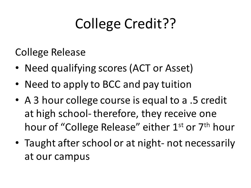 College Credit .