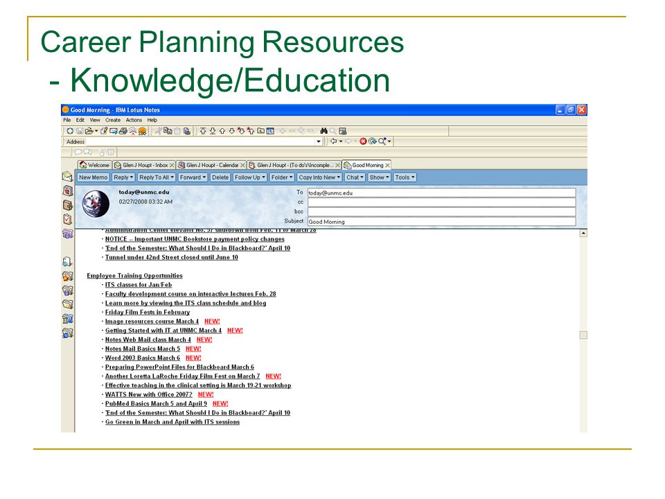 Career Planning Resources - Knowledge/Education