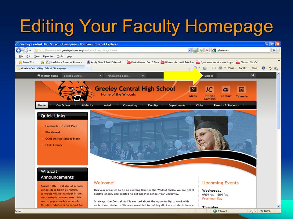 Editing Your Faculty Homepage