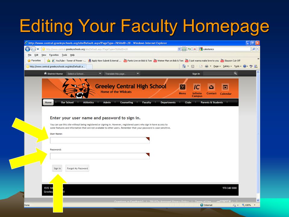Editing Your Faculty Homepage