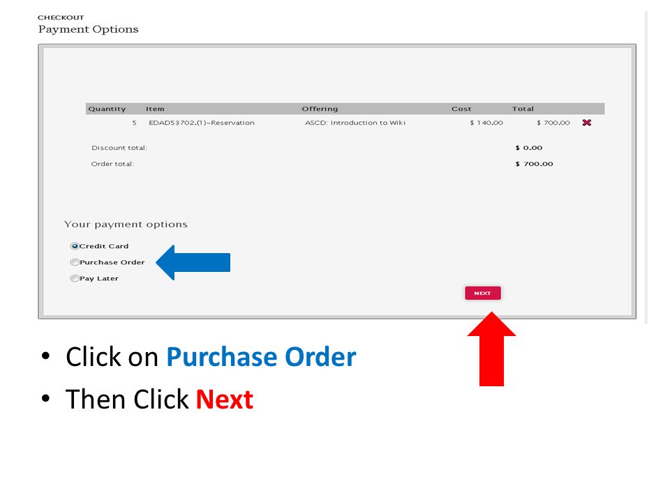 Click on Purchase Order Then Click Next