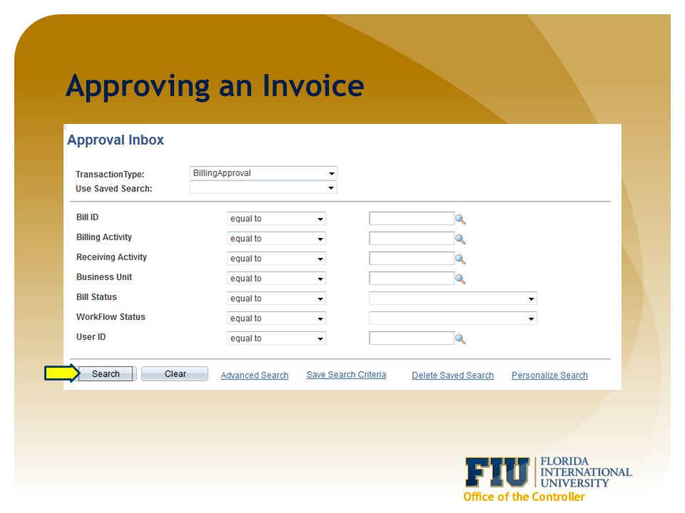 Approving an Invoice