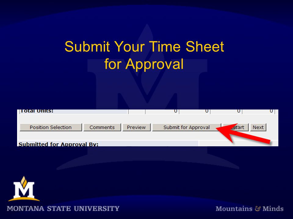 Submit Your Time Sheet for Approval