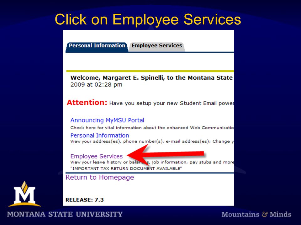 Click on Employee Services