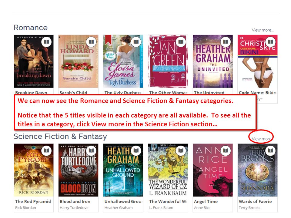 37 We can now see the Romance and Science Fiction & Fantasy categories.
