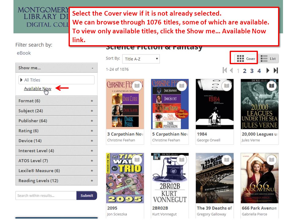 38 Select the Cover view if it is not already selected.