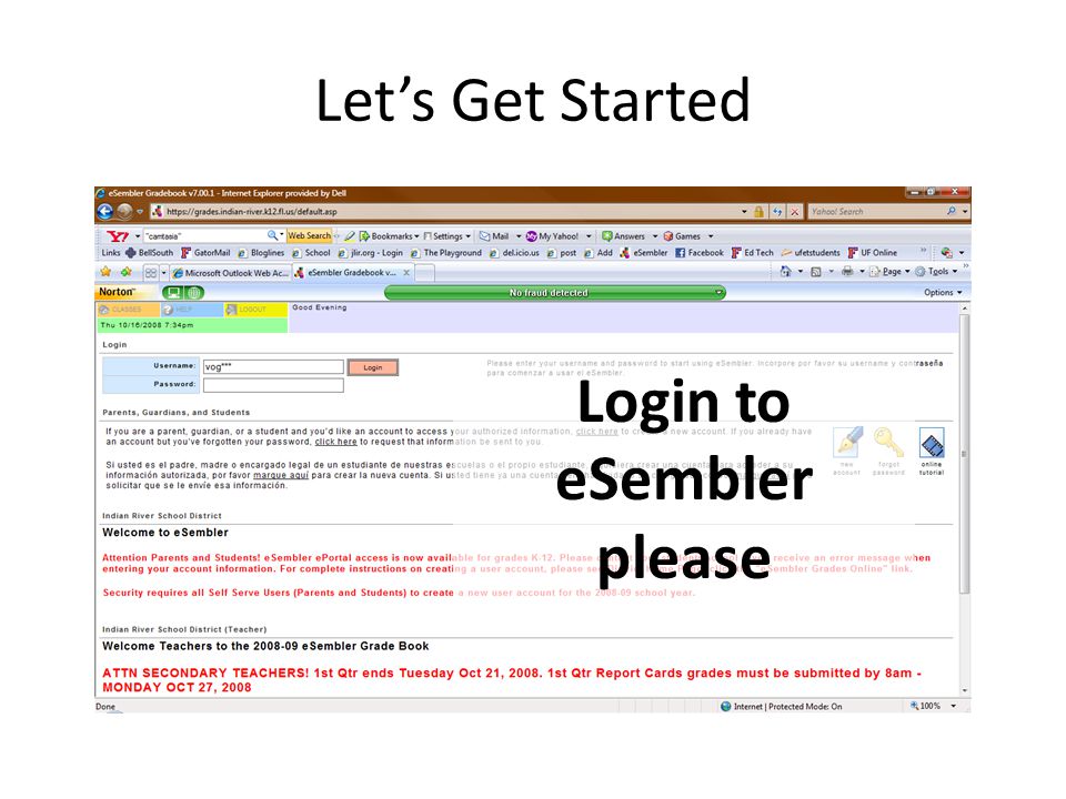 Let’s Get Started Login to eSembler please