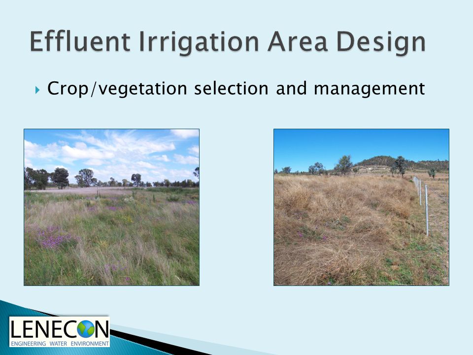  Crop/vegetation selection and management