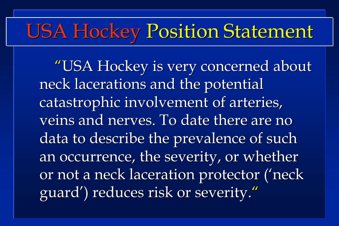 USA Hockey Statement on Neck Guards