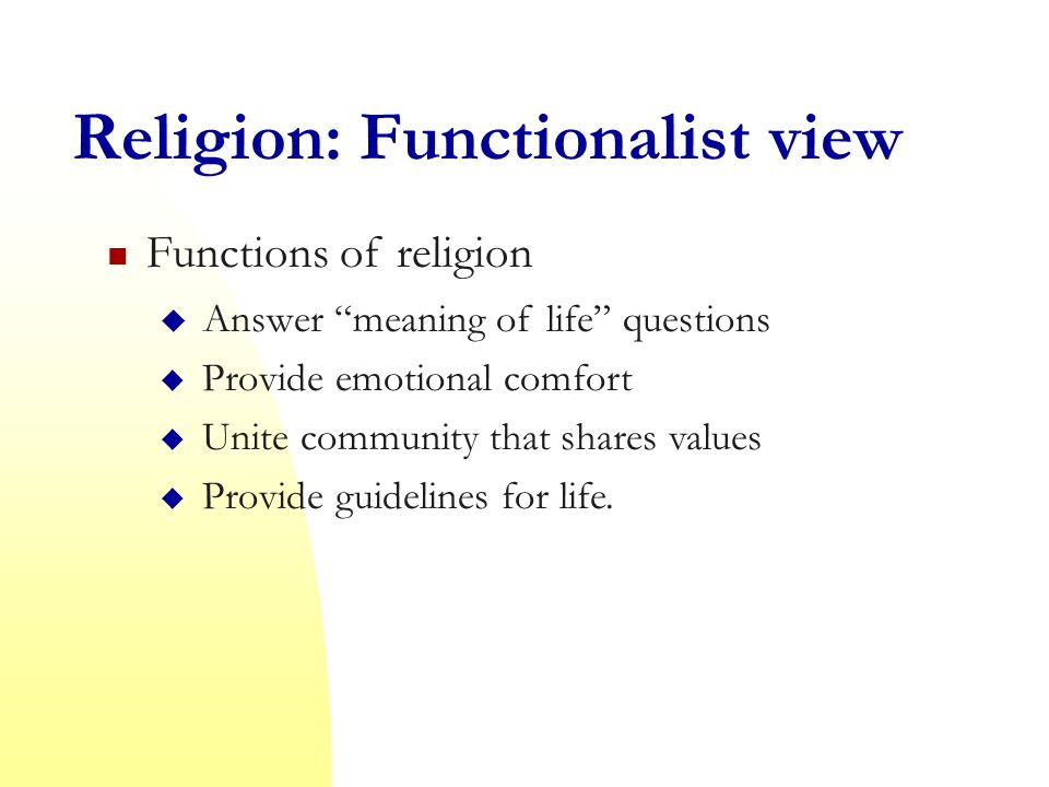 functionalist theories of religion
