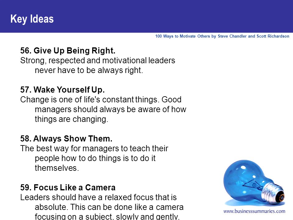 100 Ways to Motivate Others by Steve Chandler and Scott Richardson Key Ideas 56.
