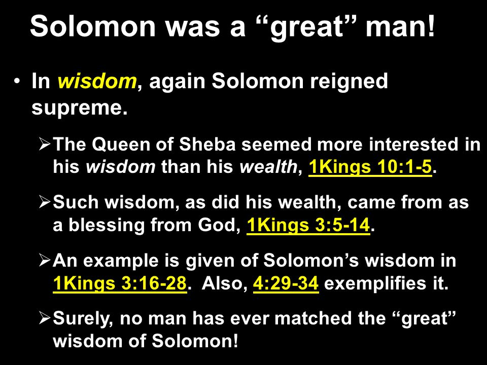 Examples solomons wisdom Wisdom