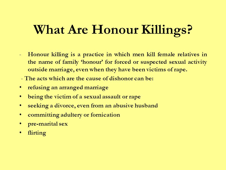 What Are Honour Killings.