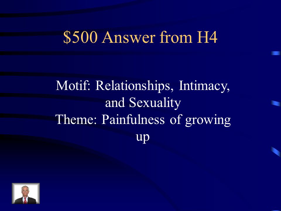 $500 Question from H4 What’s the motif and theme in this quote.