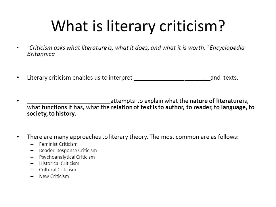 What is literary criticism.