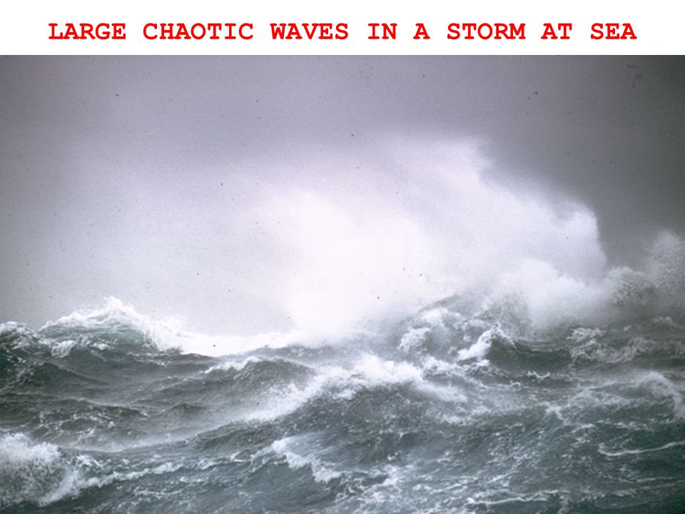 LARGE CHAOTIC WAVES IN A STORM AT SEA