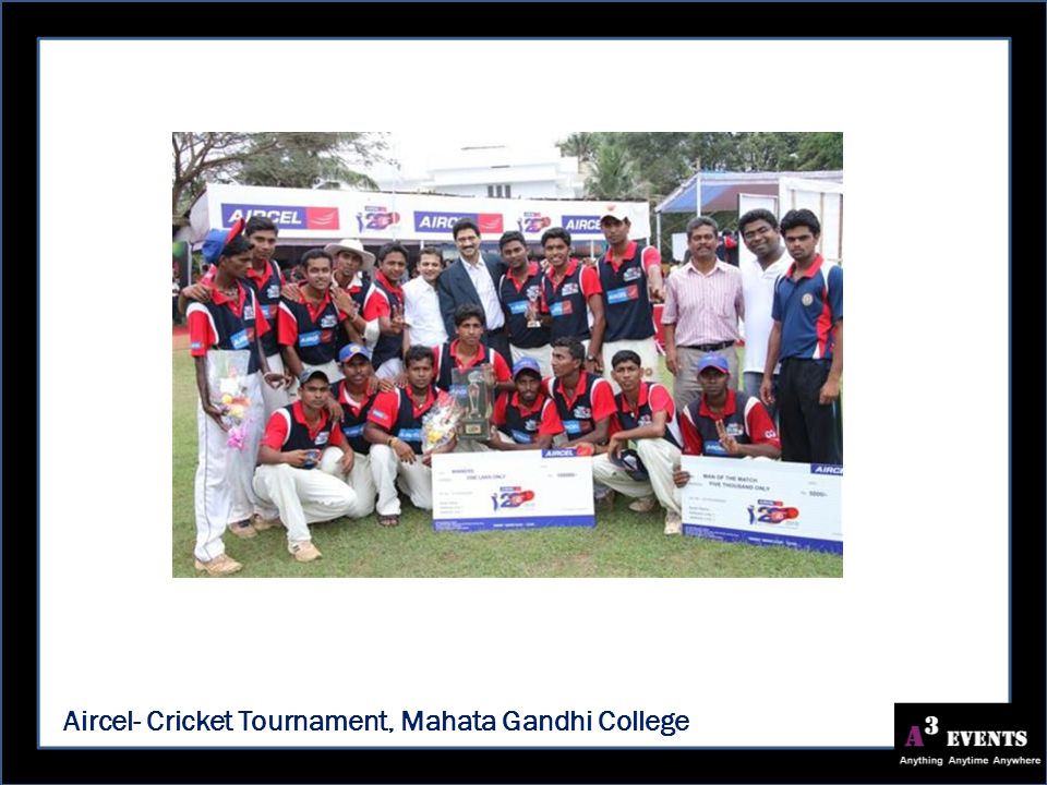 Aircel- Cricket Tournament, Mahata Gandhi College