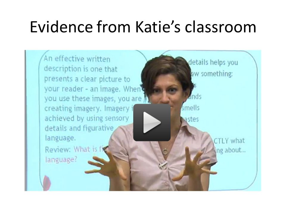 Evidence from Katie’s classroom
