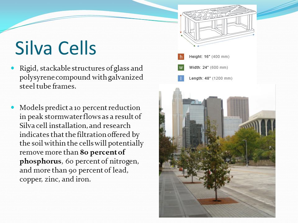 Silva Cells Rigid, stackable structures of glass and polysyrene compound with galvanized steel tube frames.